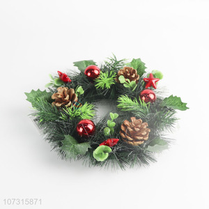 China manufacturer hanging pinecone Christmas wreath for home decor