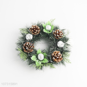 New style festival decoration Christmas wreath with pinecones