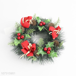 Unique design hanging pinecone Christmas wreath for home decor
