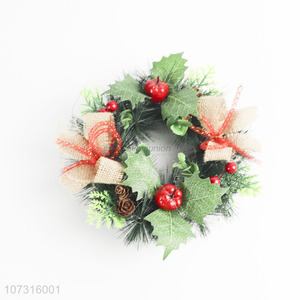 Factory wholesale pinecone Christmas wreath for door decoration