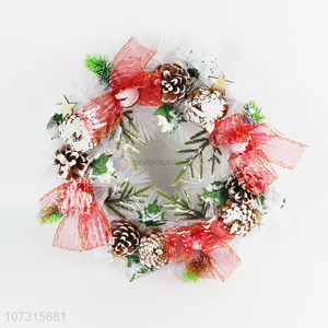 Latest design pinecone Christmas wreath for door decoration