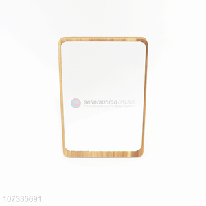 Hot sale high definition cosmetic mirror tabletop wooden makeup mirror