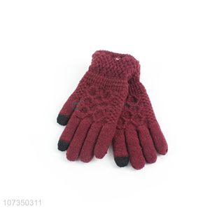 New arrival winter ladies knitting gloves outdoor women gloves