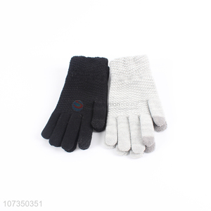 Hot sale outdoor winter warm knitted gloves men's gloves