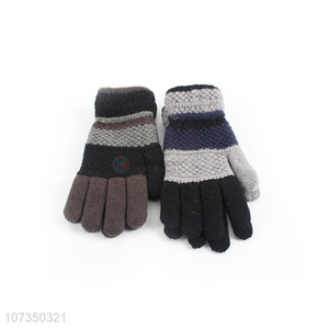 Online wholesale comfortable men winter gloves outdoor kntting gloves