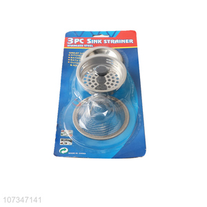 New style stainless steel 3pcs kitchen sink strainer