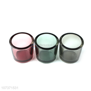 Fashion Colorful Glass Candle Cup Popular Candle Container