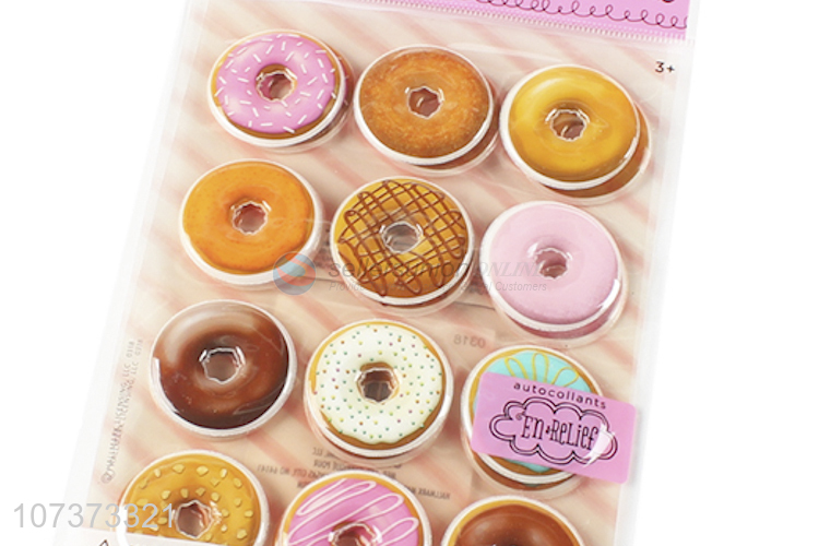 Most popular cute doughnut shape puffy pvc sticker 3d stickers