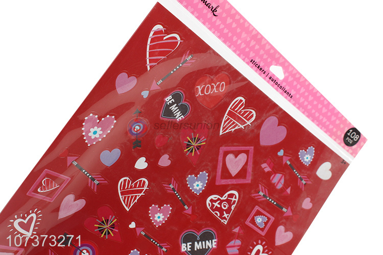 Popular products heart stickers self-adhesive paper stickers for decoration