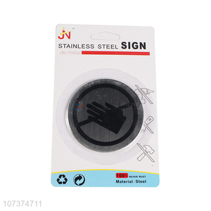 High Quality Round Metal No Touching Sign