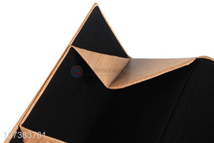Good Sale Wood Grain Folding Triangular Eyeglass Case
