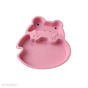 China supplier pink frog shape kids dinnerware plate