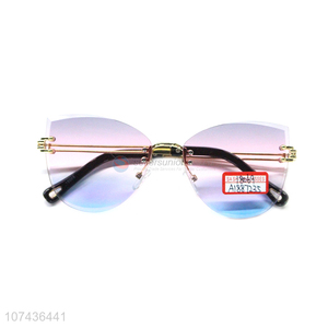 Hot products gradient rimless lens ladies sunglasses uv 400 sunglasses