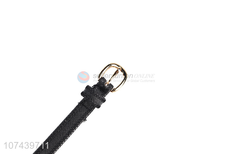 Latest style ladies pu belt with alloy pin buckle