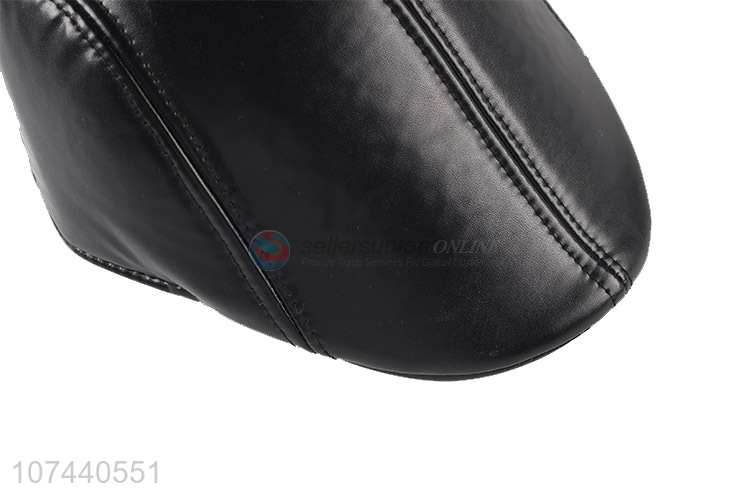 New products pu leather newsboy cap adults winter peaked cap