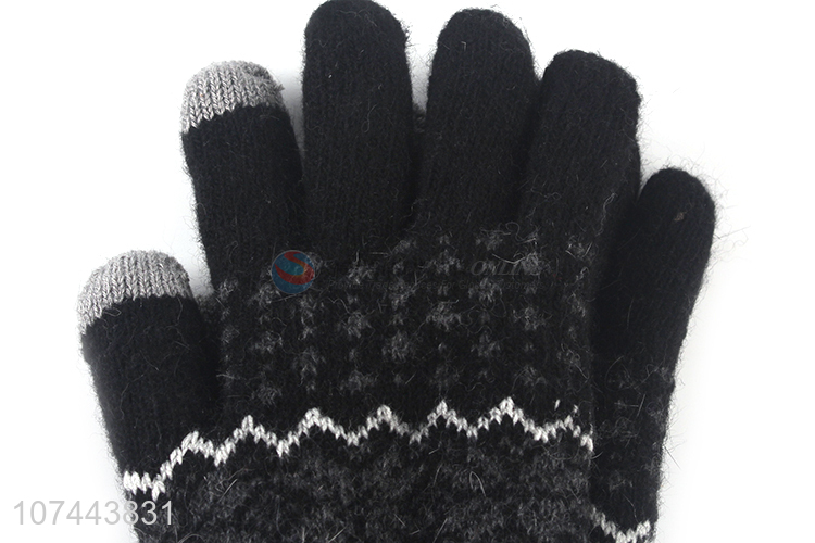 Fashion Style Soft Woolen Gloves Ladies Winter Warm Gloves