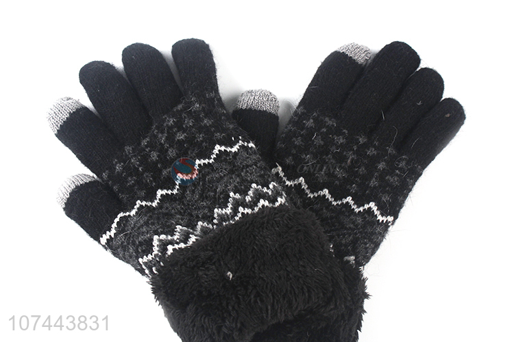 Fashion Style Soft Woolen Gloves Ladies Winter Warm Gloves