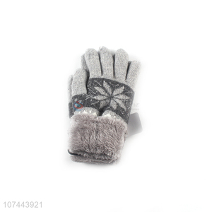 Good Quality Winter Woolen Gloves Fashion Five Finger Glove