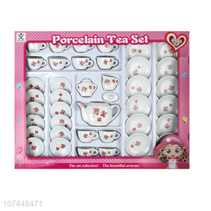 Low price porcelain tea set toy drinkware play for kids