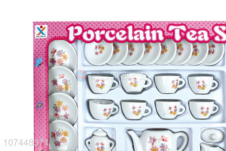 Most popular porcelain tea set toy drinkware play for kids