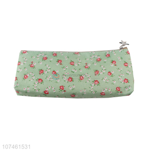 Competitive Price Flowers Printed Lovely Students Pen Bag Zipper Pencil Case