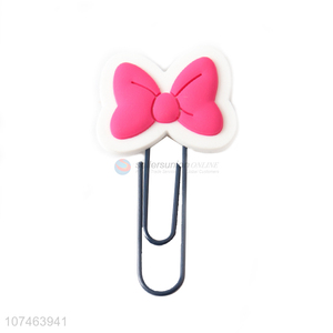 Hot sale pink creative cartoon bow metal paper clip