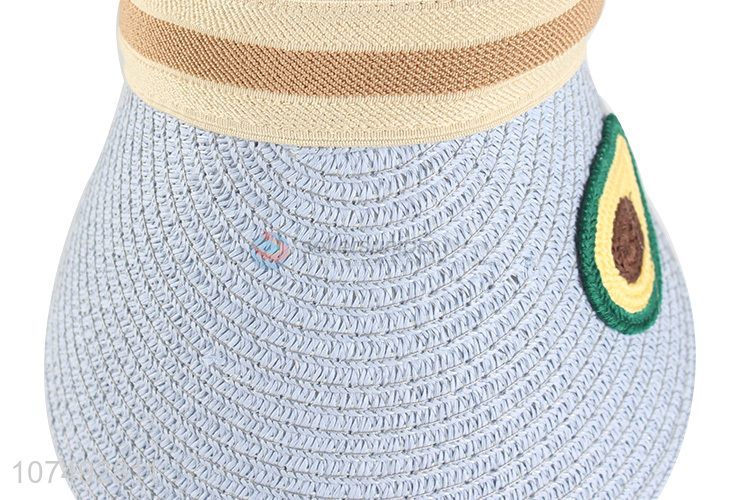 Cheap Kids Outdoor Sun Visor Cap Without Top Cap Summer Straw Hat