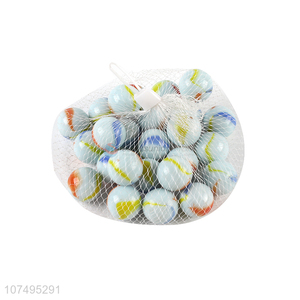 Hot selling home decoration 25mm milky glass marbles for kids