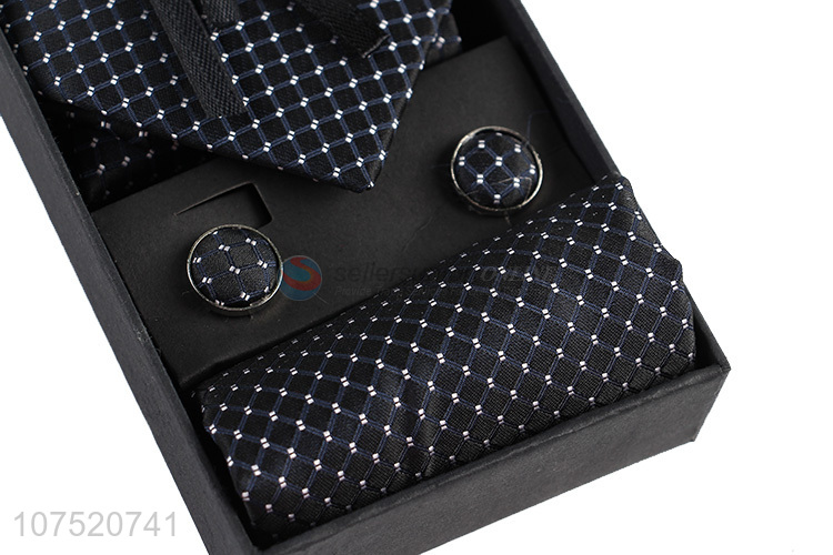 New design jacquard bow tie necktie and cufflinks set for men