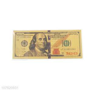 China manufacturer 100 dollars banknote 24k gold foil banknote money