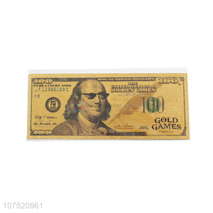 Best selling funny 100 dollars fake money bill note gold foil banknote