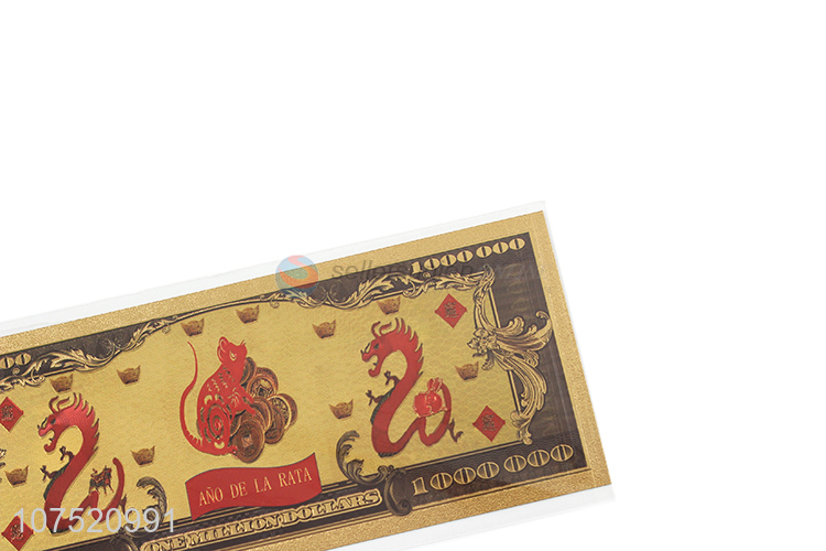 Hot selling 1 million dollars banknote 24k gold foil banknote money