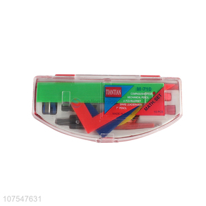 Hot Sell Plastic Math Ruler Compass School Set For Students