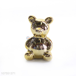 China Supplier Decorative Animal Bear Shape Ceramic Ornaments Porcelain Figurine
