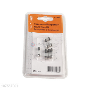 Bottom price 5x20mm 12a glass overload fuse protector for electrical equipment