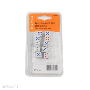 Hot selling 12mm plastic entertainment dice game dice