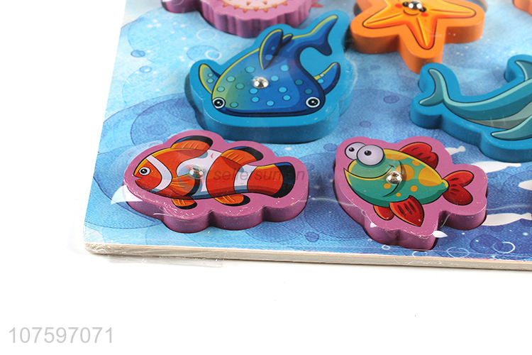 New products educational woooden magnetic fishing puzzle toys for toddlers