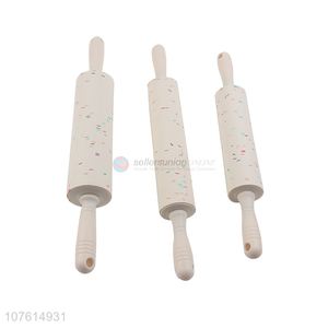 Good sale food grade silicone rolling pin with plastic handle