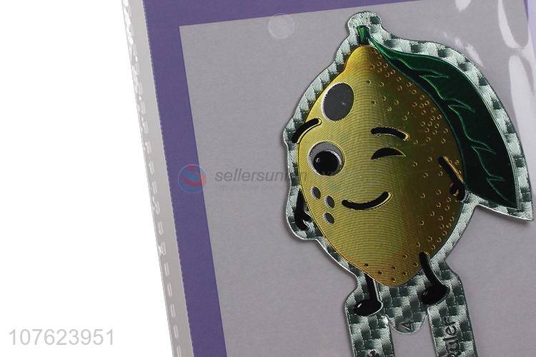 Wholesale custom cute 3D fruit cartoon bookmark for books with laser ruler 