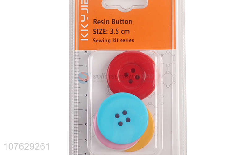 Popular products 35mm round colorful resin buttons clothing accessories