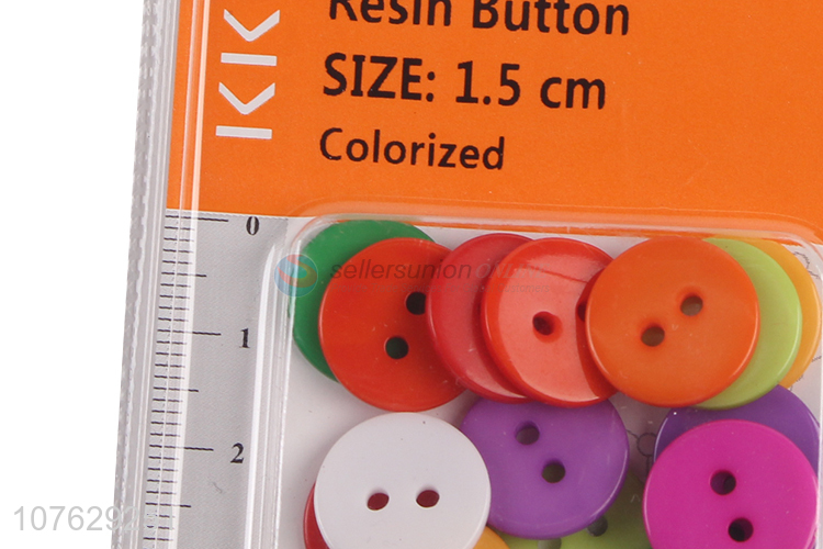 High quality 15mm round colorful resin buttons clothing accessories