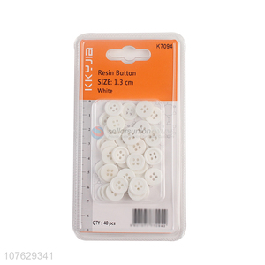 Good quality 13mm round white resin buttons garment accessories