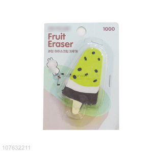 New Design Fruit Popsicle Shape Eraser For Students