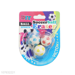 Best Selling 3 Pieces Soccer Ball Shape Eraser Set