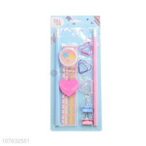 Custom Pencil Ruler With Clips Stationery Set For Sale