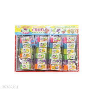High Quality Fruit Color Erasers Set Fashion Stationery