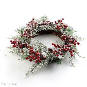 High quality wall decoration christmas snowflake red fruit garland