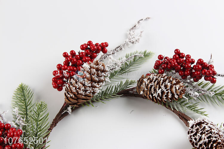 High quality Christmas long vine decoration wreath horns