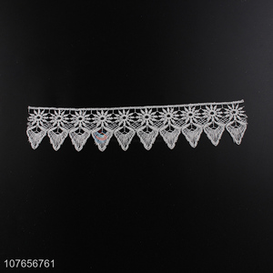 Hot product polyester border ribbon lace trim with low price
