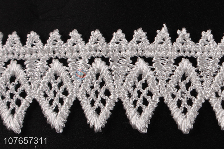 Promotional superior quality embroidered fabric lace trim for dress